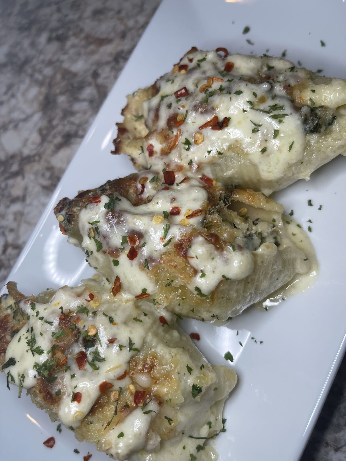 Salmon & Tilapia Stuffed Shells